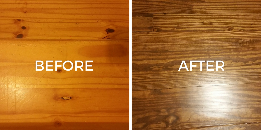 stained wood before and after